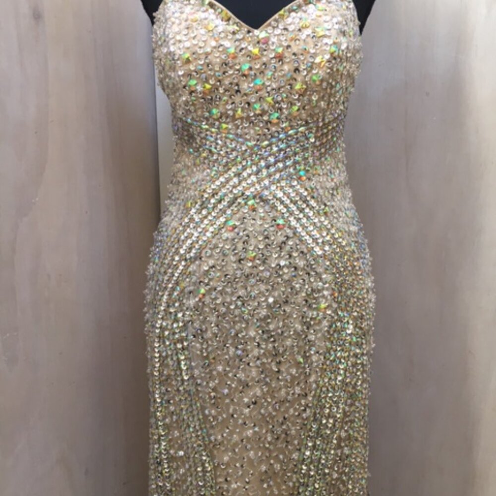 Jovani Ivory - Silver Gown / Prom Dress / Size 4